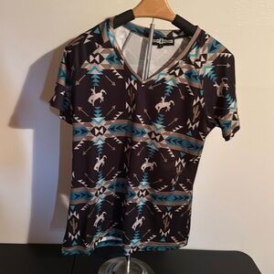 Rowdy crowd small Aztec bucking horses